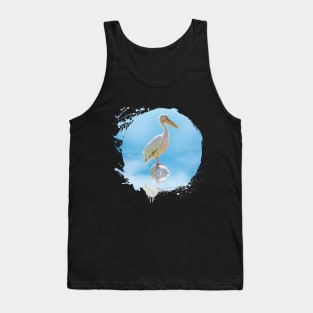 Pelican Bird Animal Wildlife Forest Nature Free Flight Tank Top